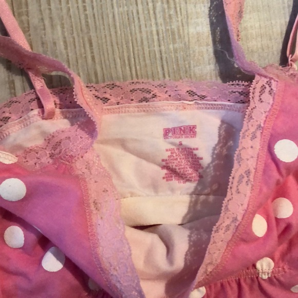 PINK polka dot pink pajama top - Picture 3 of 3